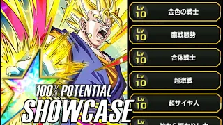 WORST EZA? 100% EZA AGL Super Vegito Level 10 Links Showcase | Dragon Ball Z Dokkan Battle