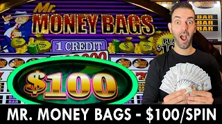 $1,000 at $100 a SPIN on Mr Money Bags 🔴 RED SCREEN Slot Machine