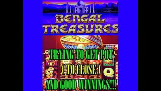 Winning - 4 Drum Bonus on DANCING DRUMS plus BENGAL TREASURES Lightning Link!