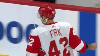 Martin Frk brings out the laughs after donning wrong helmet in warmups