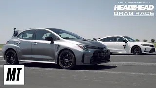 GR Corolla vs Civic Type R | Head 2 Head Drag Race | MotorTrend