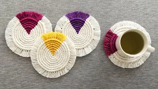 DIY como hacer POSAVASOS 🍵 en MACRAME (paso a paso) | DIY Macrame Coasters