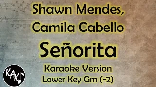 Shawn Mendes, Camila Cabello - Señorita Karaoke Lyrics Instrumental Cover Lower Key Gm