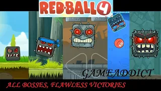 RED BALL 4 : ALL BOSSES with cutscenes, Flawless victories (With Timestamps), NO DAMAGE