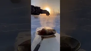 cooking with his Afghan Cauldron pressure cooker in Sakha!