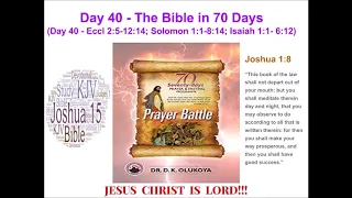 Day 40 Reading the Bible in 70 Days  70 Seventy Days Prayer and Fasting Programme 2020 Edition