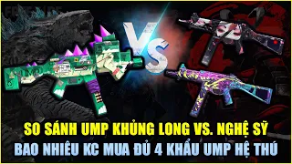 Free Fire | Bao Nhiêu KC Lấy Hết 4 Khẩu UMP Hệ Thú? - So Sánh UMP Khủng Long Và UMP Nghệ Sĩ Tử Thần