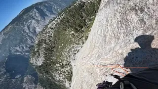 Rock Climbing Snake Dike on Half Dome - Yosemite National Park no