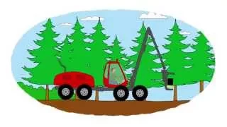 Das Zeichentrick-Malbuch - Traktoren, die im Wald arbeiten
