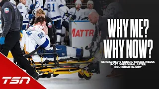 Sergachev's candid social media post goes viral after gruesome injury