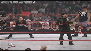 Goldberg Powerful Spear to Eric Bischoff While Stone Cold in the Ring