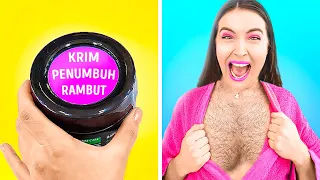 PRANK LUCU TERBAIK KE TEMAN || Prank Makeup dan Rambut DIY Gokil untuk Keluarga oleh 123 GO! GOLD