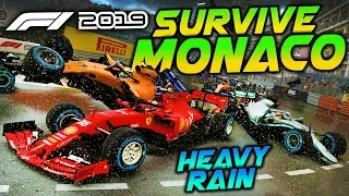 SURVIVE MONACO IN HEAVY RAIN - F1 2019 Extreme Damage Game Mod