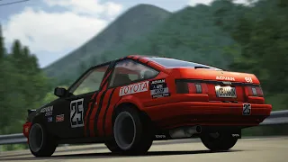 3:59.542 - Happogahara Downhill Record with the AE86 Tuned | Assetto Corsa