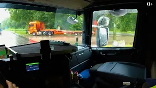 POV Germany rain driving by Scania R450