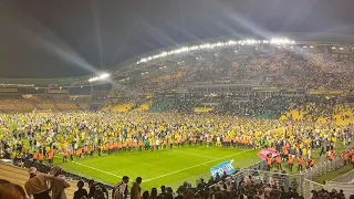 Angers SCO fc pyrotechnics and flares vs Nantes. Last match of the season and in Ligue 1!