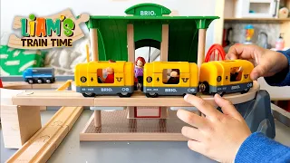 Playing with Brio World 33052 Deluxe Railway Set | Wooden Train Tracks for Kids | Train Videos