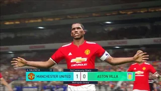 PES 2018  man utd v  aston villa  antonio valencia bicyle  kick goal