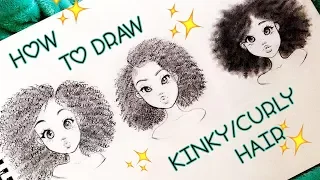 How to Draw KINKY/CURLY Hair Textures 4a,4b,4c ♡ | Christina Lorre'