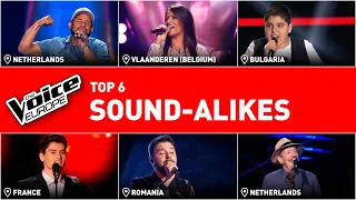 The CRAZIEST SOUND-ALIKES of popular superstars in The Voice! 🤩 | TOP 6