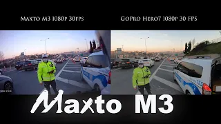 Maxto M3 Motorcycle Intercom& Camera vs GoPro Hero7