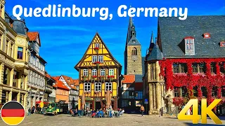 Quedlinburg, Germany walking tour 4K 60fps - Most beautiful medieval town in Germany