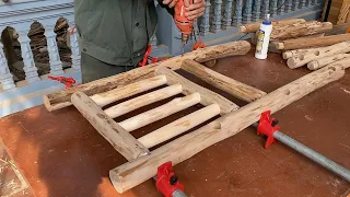 Amazing Woodworking Ideas Rustic // How To Make Outdoor Chair From The Rustic Wooden Slats