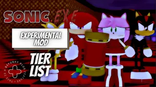 Tier List | Sonic. exe The Disaster Experimental Mod