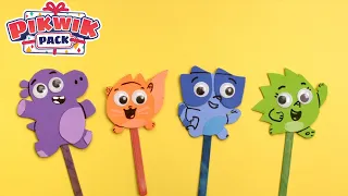 Learn to Make Pikwik Pack Popsicle Stick Puppets 🎁✨