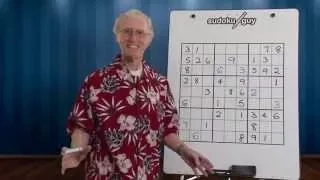 Sudoku. Lesson 15.  3 empty cells in a row within a block.