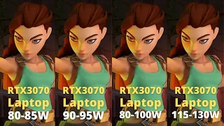 RTX 3070 Laptops Tested in 12 Games (80W/85W/90W/95W/100W/115W/130W)