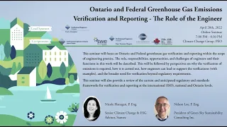 April 2022-Climate Seminar-Ontario and Federal Greenhouse Gas Emissions Verification and Reporting