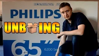 Unboxing Phillips 65 inch TV 65PUS6262 Ultra HD with Ambi Light 3 Technology