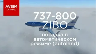 BOEING 737 ZIBO - посадка в автоматическом режиме с боковым ветром AUTOLAND