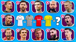 [50 Questions] Guess Football Player by JERSEY Shirt Transfer | Ronaldo, Messi | Tiny Football