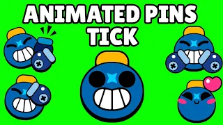 Tick Pins (Animated) | Brawl Stars | Green Screen