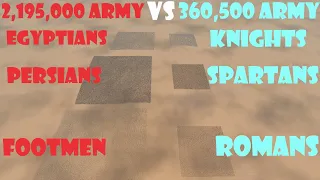Spartans, Romans & Knights vs Persians, Egyptians & Footmen | Ultimate Epic Battle Simulator 2