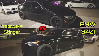 750 WHP Kia Stinger VS BMW 340I - $6000 Street Race!