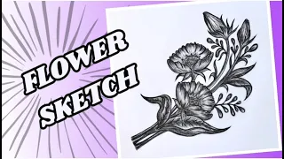 Flower Sketch (Easy)|| How to Draw Flowers Step by Step|| Pencil Sketch Flower