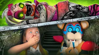 Hide and Seek with Zombie Vanny FNAF! Xenia saves Freddy Fazbear from the zombie virus in real life!