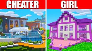 I Cheated vs Girl in Ultra Realistic Build Battle! (Minecraft)