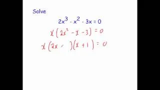Solving Equations by Factorising - Further Examples 1