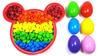 Learn Colors Mickey Mouse Basket Chocolate Candy Surprise Eggs Maya Frozen Inside Out