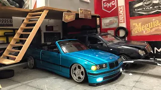 BMW E36 Cabrio Atlantis Blue Folyo Kaplama | Station Mercedes Detay Ekleme | 1:18 Diecast Model