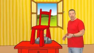 At home. Radio, table, chair and carpet | English for Children | English for Kids
