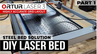 DIY LASER BED BUILD - Under $30 From Steel With Highly Accurate Grid Overlay for Light Burn