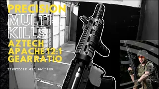 Precision Multi-kills- Aztech Apache Custom 12:1 Gear Ratio Gel Blaster (TimmyDope Gel Balling)