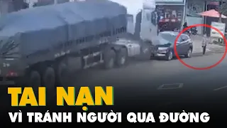 Tránh người phụ nữ qua đường, xe đầu kéo gây tai nạn làm chết cụ bà 73 tuổi