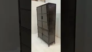 Iron Retro Storage Cabinet With Glass Door #furniture #antique #iron #unique #vbcrafts