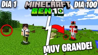 👉Sobreviví 100 DÍAS en Minecraft Hardcore PERO SOY BEN 10!❎......esto es lo que pasó😨